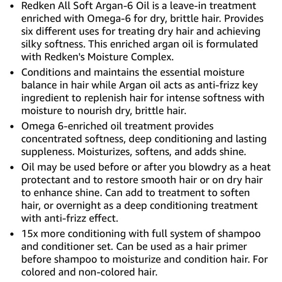 Redken All Soft Argan-6 Oil - Gold - Picture 4 of 4